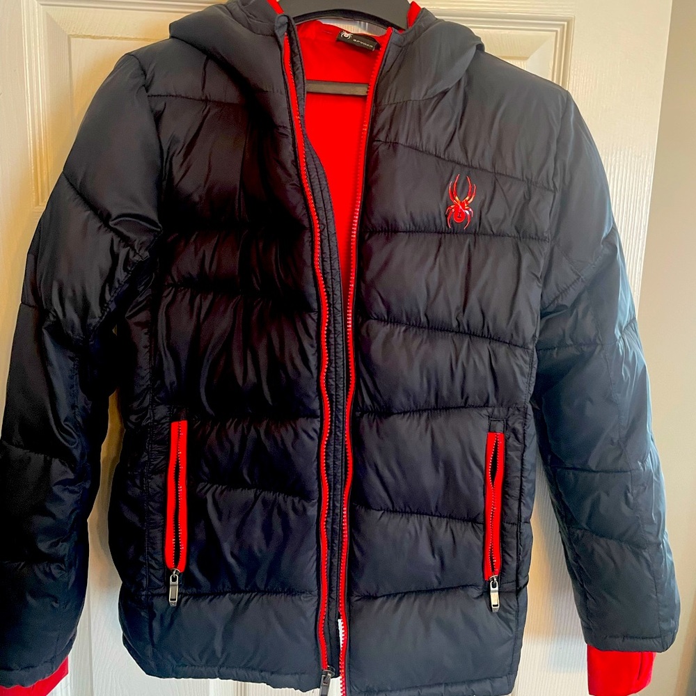 Large 14-16  Black Spyder Puffer Coat